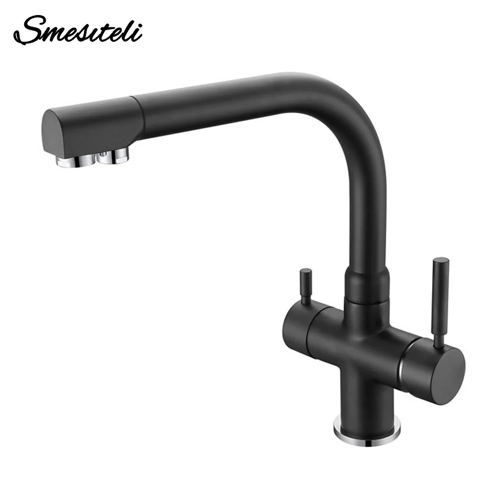 Smesiteli Promotion Solid Brass Three Ways Matte Black / White Kitchen Faucet Osmosis Tri Flow Sink Mixer 3 Way Water Filter Tap
Smesiteli Promotion Solid Brass Three Ways Matte Black / White Kitchen Faucet Osmosis Tri Flow Sink Mixer 3 Way Water Filter Tap