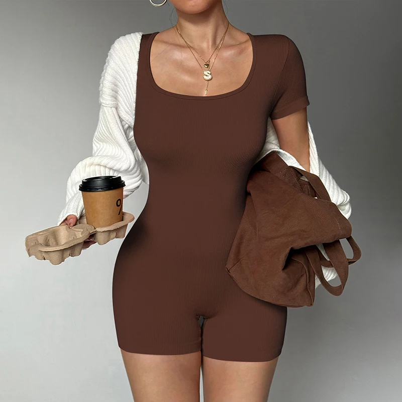 Women Knitted Seamless Jumpsuit Spring Summer Breathable Short One-Piece Sportswear Woman Simple Slim Fit Pilates Yoga Bodysuit
Women Knitted Seamless Jumpsuit Spring Summer Breathable Short One-Piece Sportswear Woman Simple Slim Fit Pilates Yoga Bodysuit