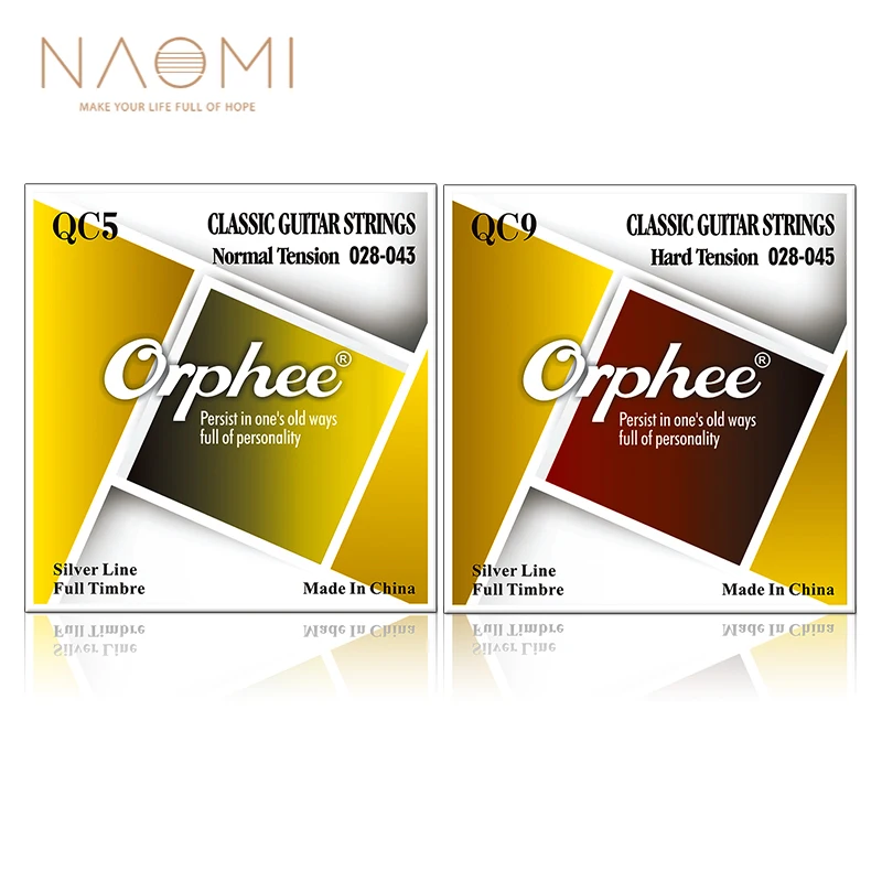 NAOMI Orphee Classical Guitar Strings Set Normal/Hard Tension .043-.045 Clear Nylon Core Silver Plated Wound Guitarra Accessory
NAOMI Orphee Classical Guitar Strings Set Normal/Hard Tension .043-.045 Clear Nylon Core Silver Plated Wound Guitarra Accessory