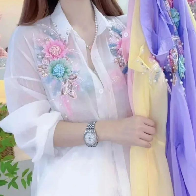 2025 Summer New Thin Rainbow Long-sleeved Women Sun Protection Commuter Temperament Sweet Applique Chic Shirt Top
2025 Summer New Thin Rainbow Long-sleeved Women Sun Protection Commuter Temperament Sweet Applique Chic Shirt Top