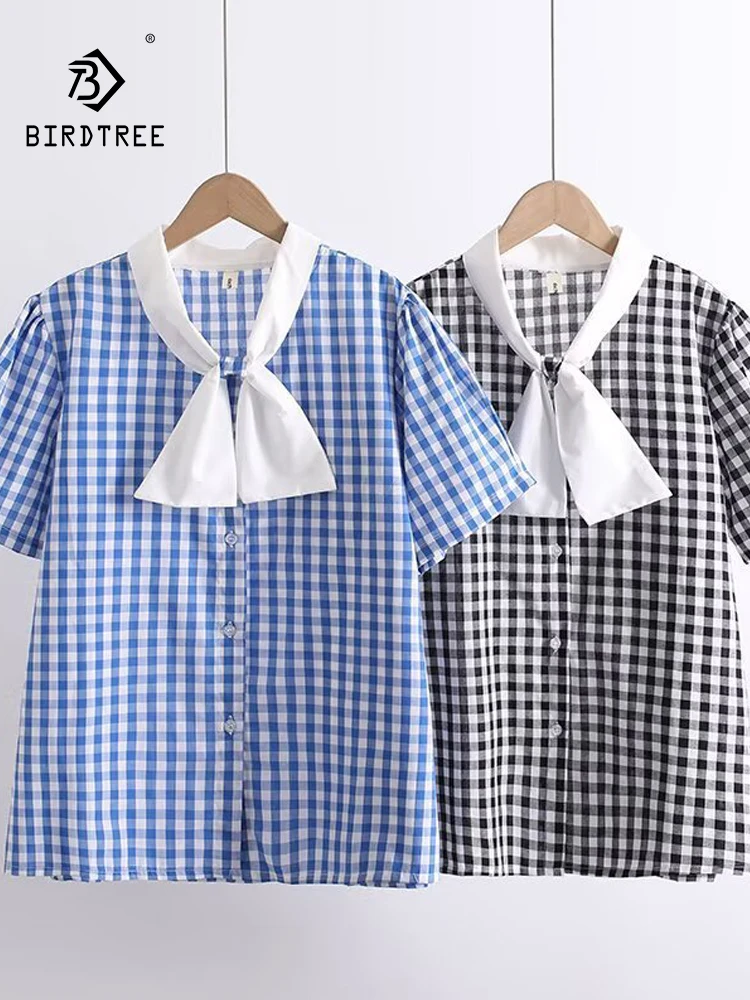 New 2026 Summer Women Cotton Short Sleeve Shirt, Stand Bow Plaid, Mori Girl Sweet Japan Sailor Style Loose Doll Blouse T64919CC
New 2026 Summer Women Cotton Short Sleeve Shirt, Stand Bow Plaid, Mori Girl Sweet Japan Sailor Style Loose Doll Blouse T64919CC