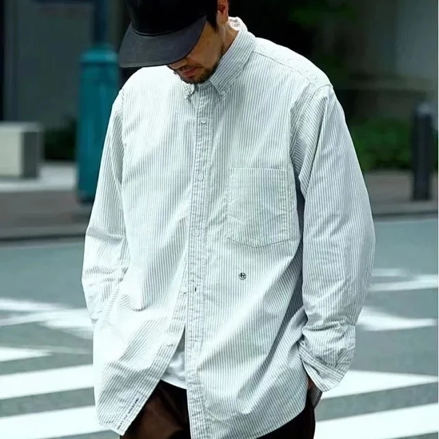 Nana Mic Button down Long Sleeve Striped Shirt Unisex Loose Fit Regular Length Youth All Seasons Classic Collar Casual Shirt
Nana Mic Button down Long Sleeve Striped Shirt Unisex Loose Fit Regular Length Youth All Seasons Classic Collar Casual Shirt