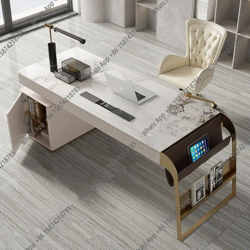 Computer desk office Italian minimalist rock slab desk light luxury modern simple high-end home study writing desk and chair
Computer desk office Italian minimalist rock slab desk light luxury modern simple high-end home study writing desk and chair