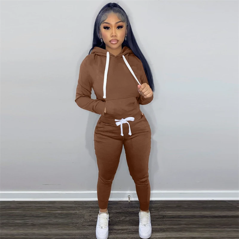 Solid Fleece Two Piece Set Women Autumn Winter Tracksuits Drawstring Long Sleeve Hoodies Top Pockets Pants Jogger Suit
Solid Fleece Two Piece Set Women Autumn Winter Tracksuits Drawstring Long Sleeve Hoodies Top Pockets Pants Jogger Suit