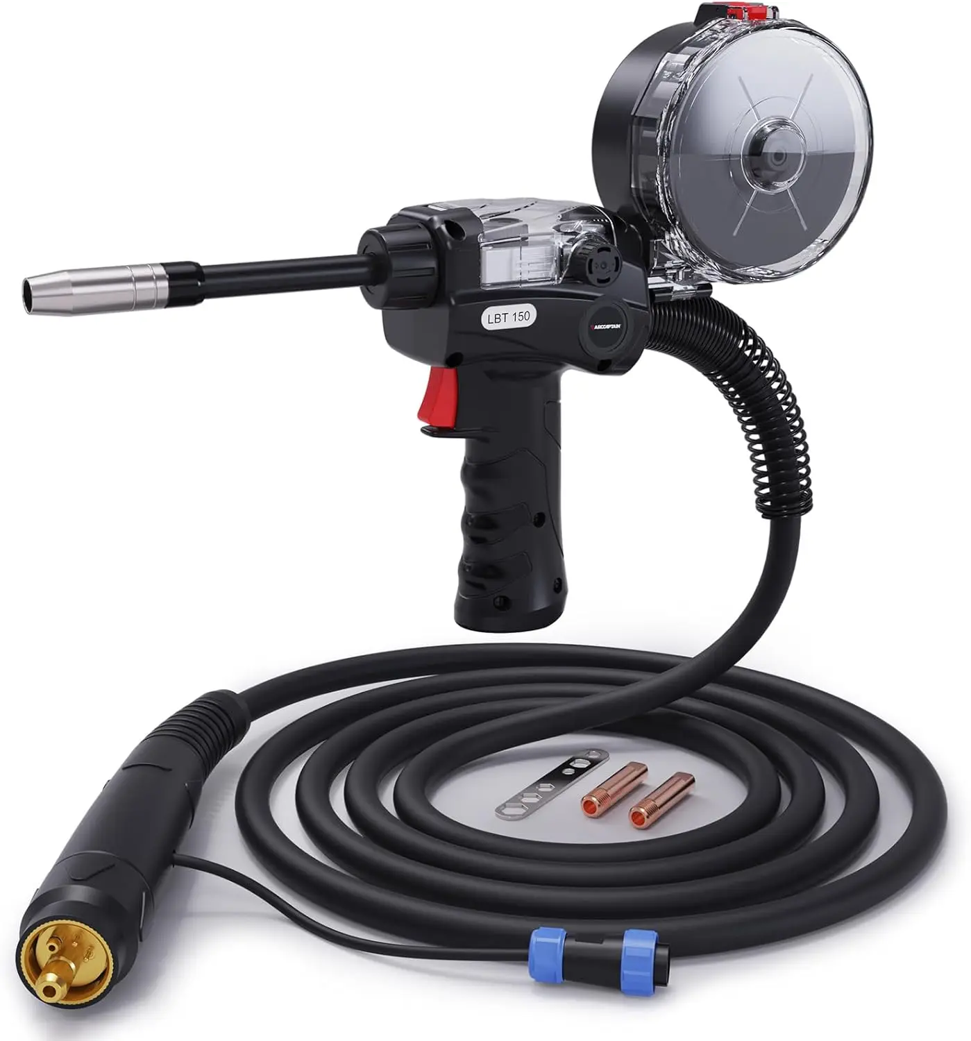 Spool Gun for Aluminum Welding 150A Euro Connection 10FT for MIG200 MIG250 MIG200FIT with Smooth Wire Feeding and Transparent
Spool Gun for Aluminum Welding 150A Euro Connection 10FT for MIG200 MIG250 MIG200FIT with Smooth Wire Feeding and Transparent