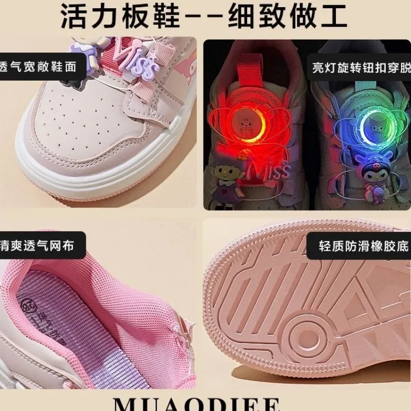 Kuromi Sweet Kawaii Sanrio Ins Board Shoes Spring Autumn Cute Cartoon Children Leather Sports Shoes Soft Sole Gifts for Kids
Kuromi Sweet Kawaii Sanrio Ins Board Shoes Spring Autumn Cute Cartoon Children Leather Sports Shoes Soft Sole Gifts for Kids