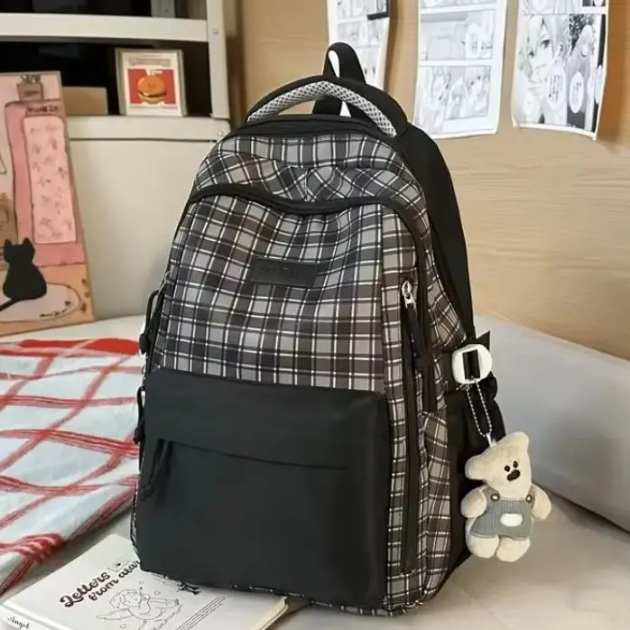 Nylon Fabric Waterproof Student Schoolbag Cute Color Block Checkered Backpack Casual Daily Class Travel Bag For Girls College St
Nylon Fabric Waterproof Student Schoolbag Cute Color Block Checkered Backpack Casual Daily Class Travel Bag For Girls College St