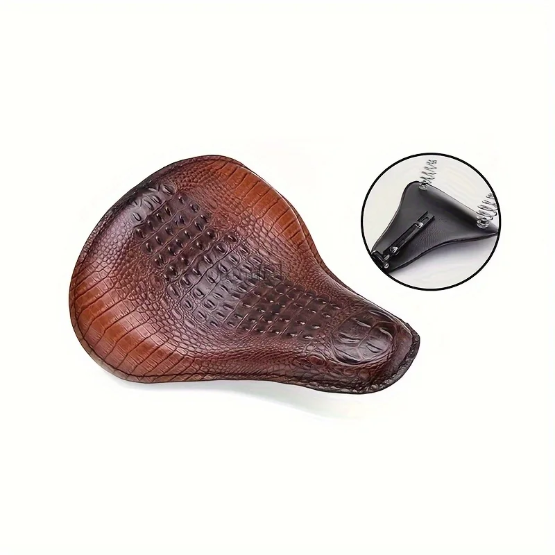 Universal Motorcycle Backrest, Crocodile Pattern Seat Cushion with Mounting Bracket for Long Ride Comfort & Style Upgrade