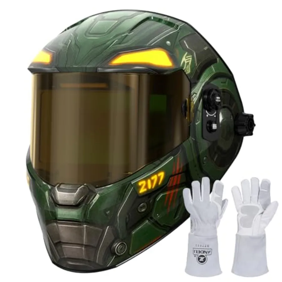 Welding Helmet - Panoramic 180° View 4.53"X3.23", 1/1/1/2 True Color Solar Powered Welder Hood Wide Shade Welder Mask for TIG M
Welding Helmet - Panoramic 180° View 4.53"X3.23", 1/1/1/2 True Color Solar Powered Welder Hood Wide Shade Welder Mask for TIG M