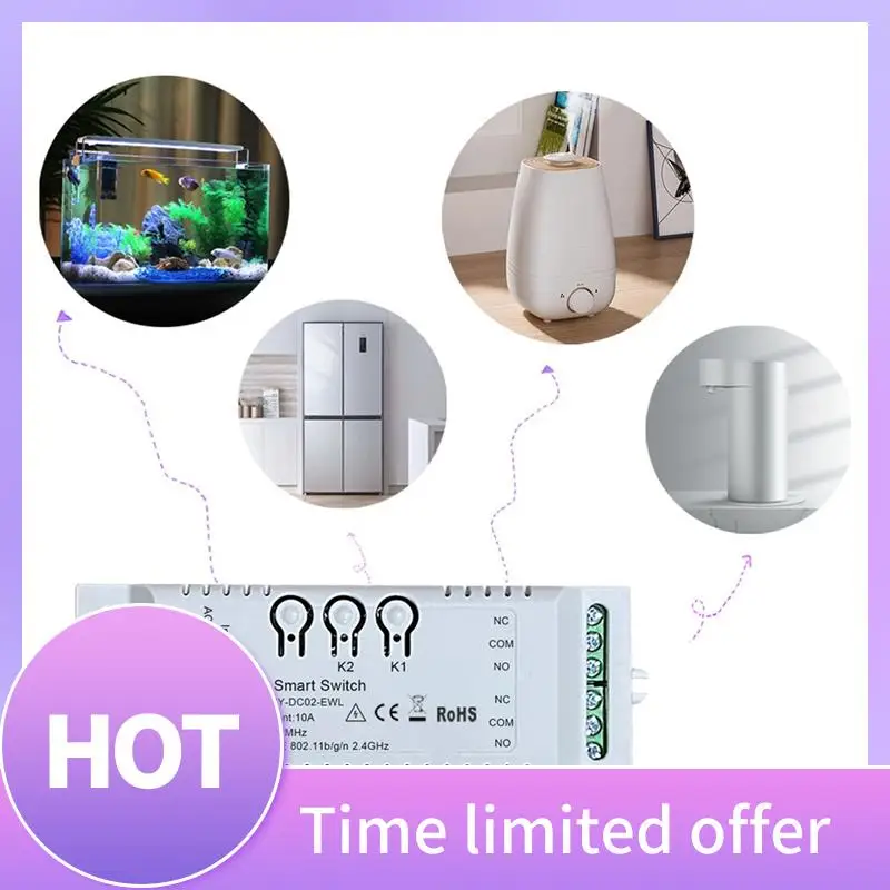 2CH Wifi Smart Switch DIY Timer+Remote Ewelink 7-32V Wifi+RF433+BT Home Automation Module For Alexa Google Home IFTT Durable
2CH Wifi Smart Switch DIY Timer+Remote Ewelink 7-32V Wifi+RF433+BT Home Automation Module For Alexa Google Home IFTT Durable