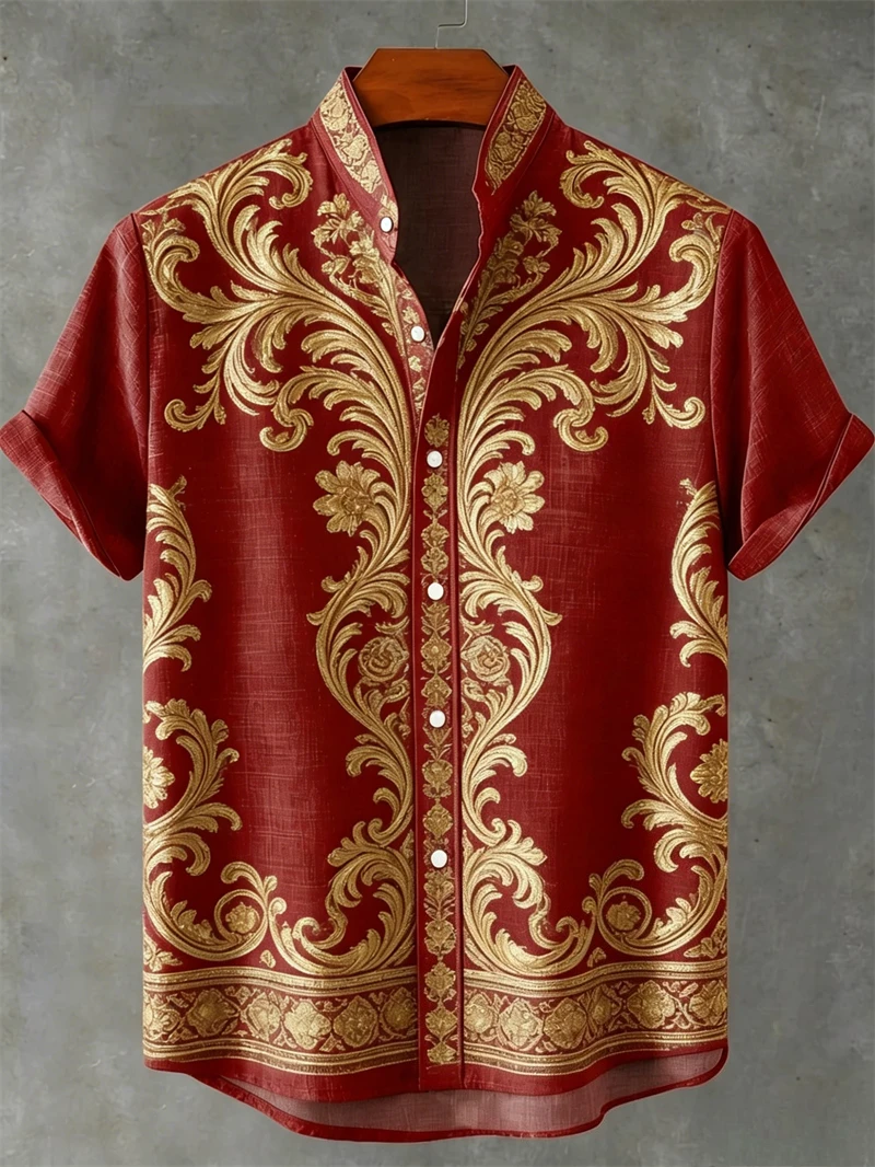 Men's new short-sleeved shirt, European-style plant print shirt, Hawaiian-style casual vacation men's clothing
Men's new short-sleeved shirt, European-style plant print shirt, Hawaiian-style casual vacation men's clothing