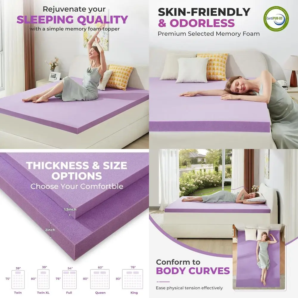 Queen Size Gel Memory Foam Mattress Topper - Ventilated, Soft, Pressure Relieving, Breathable for Comfortable Sleep
Queen Size Gel Memory Foam Mattress Topper - Ventilated, Soft, Pressure Relieving, Breathable for Comfortable Sleep