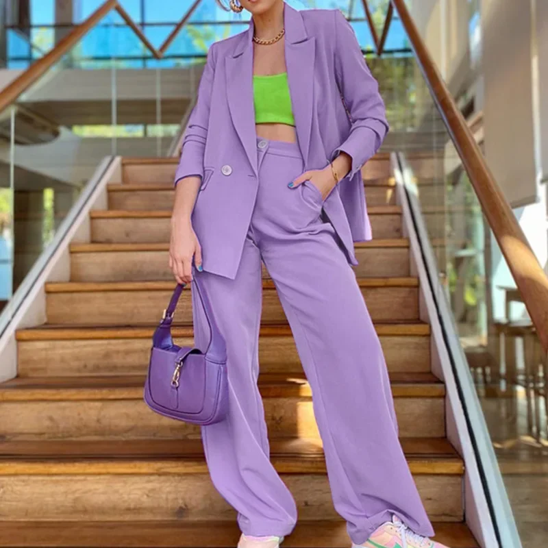 Women Suits Jacket Office Suits 2023 Autumn Long Sleeve Slim Blazer Vintage High Waisted Solid Pants Female Two Pieces Sets
Women Suits Jacket Office Suits 2023 Autumn Long Sleeve Slim Blazer Vintage High Waisted Solid Pants Female Two Pieces Sets