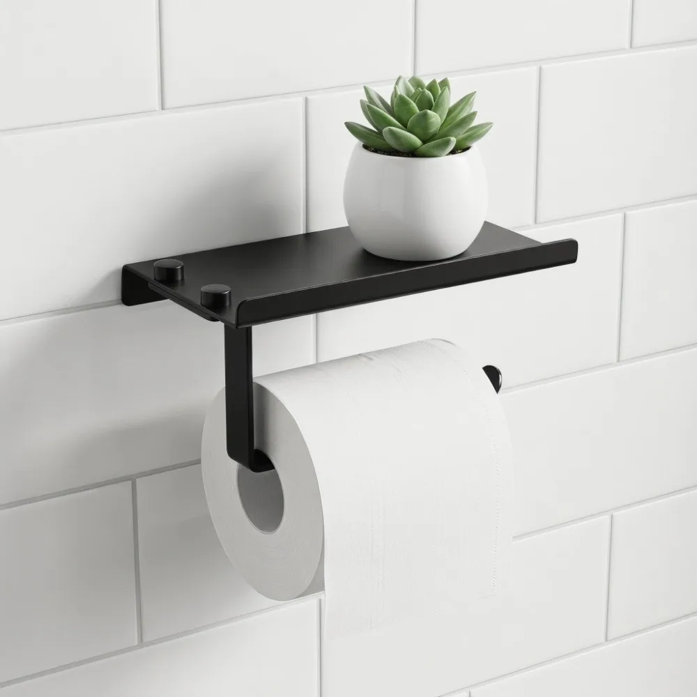 Aluminum Paper Holder Black Wall Mounted Paper Roll Holder Rustproof Easy to Install Toilet Paper Rack Bathroom Toilet Washroom
Aluminum Paper Holder Black Wall Mounted Paper Roll Holder Rustproof Easy to Install Toilet Paper Rack Bathroom Toilet Washroom