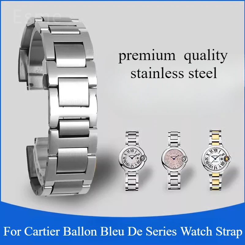 Watchband for Cartier Ballon Bleu De Series Solid Stainless Steel Strap with Convex Interface Bracelet Watch Accessories
Watchband for Cartier Ballon Bleu De Series Solid Stainless Steel Strap with Convex Interface Bracelet Watch Accessories