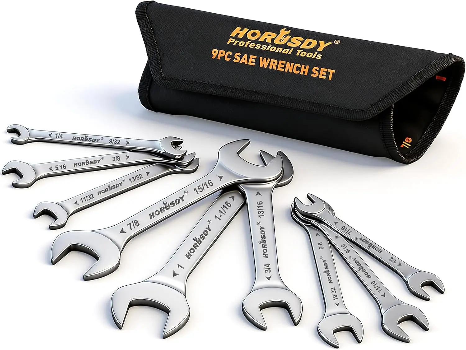 Ultra-Thin SAE Wrench Set 9-Piece 1/4"-1" with Rolling Pouch
Ultra-Thin SAE Wrench Set 9-Piece 1/4"-1" with Rolling Pouch