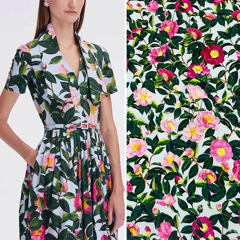 Europe and America Fashion Camellia Flower Printed Cotton Or Polyester Crepe Fabric For Women Dress Blouse DIY Cloth Sewing
Europe and America Fashion Camellia Flower Printed Cotton Or Polyester Crepe Fabric For Women Dress Blouse DIY Cloth Sewing