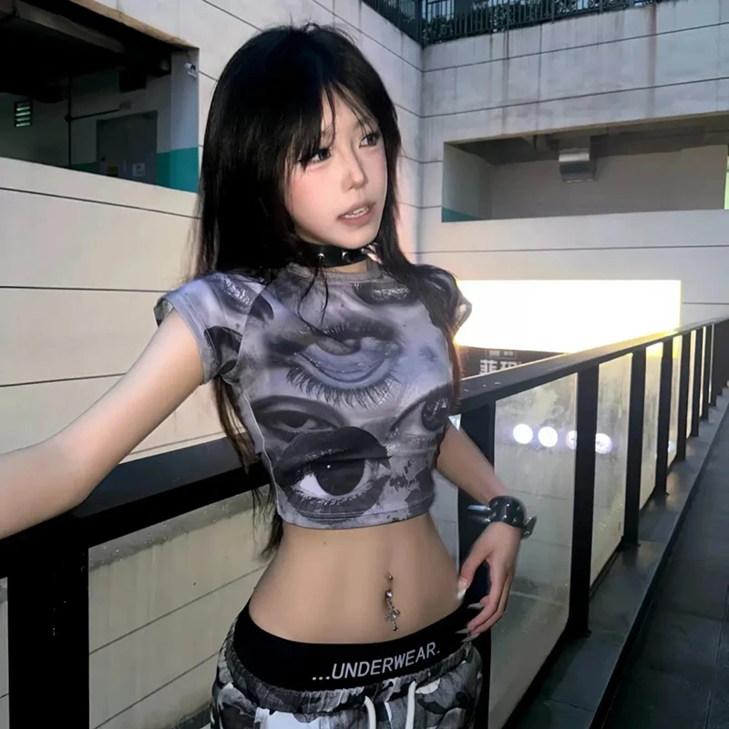 American Vintage Sheer Crop Top Women Grunge Aesthetics Trashy 2000S Tees Skinny Tie Dyed Short Sleeve Mesh Shirt
American Vintage Sheer Crop Top Women Grunge Aesthetics Trashy 2000S Tees Skinny Tie Dyed Short Sleeve Mesh Shirt