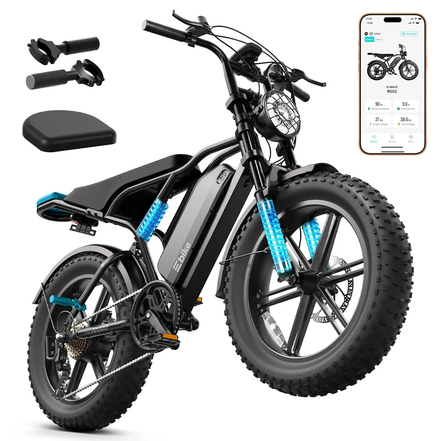 1500W Fat Tire Ebike 48V15Ah Removable Battery Dual Suspension Disc Brake LCD APP Commute Off-Road, Custom
1500W Fat Tire Ebike 48V15Ah Removable Battery Dual Suspension Disc Brake LCD APP Commute Off-Road, Custom