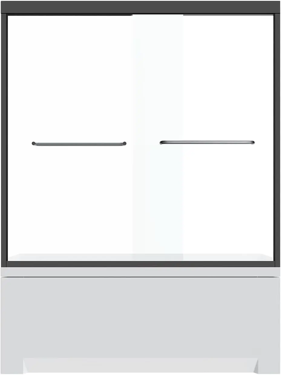 Matte Black Bathtub Glass Shower Door 56-60 in.W x 57 in.H,Double Sliding Shower Door with Waterproof Design,Barn Style Semi-Fra
Matte Black Bathtub Glass Shower Door 56-60 in.W x 57 in.H,Double Sliding Shower Door with Waterproof Design,Barn Style Semi-Fra