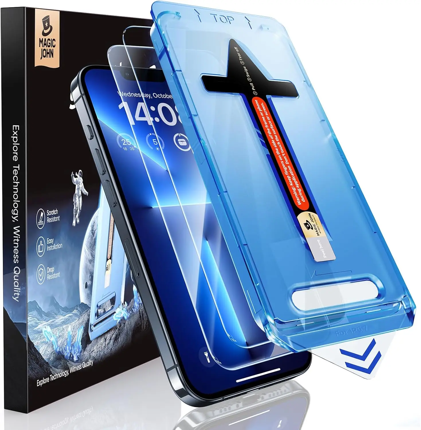 2 Pack Tempered Glass Screen Protector for iPhone 13 Pro Max/14 Plus 6.7 inch, Auto Dust-Elimination, Bubble-Free HD Clear
2 Pack Tempered Glass Screen Protector for iPhone 13 Pro Max/14 Plus 6.7 inch, Auto Dust-Elimination, Bubble-Free HD Clear