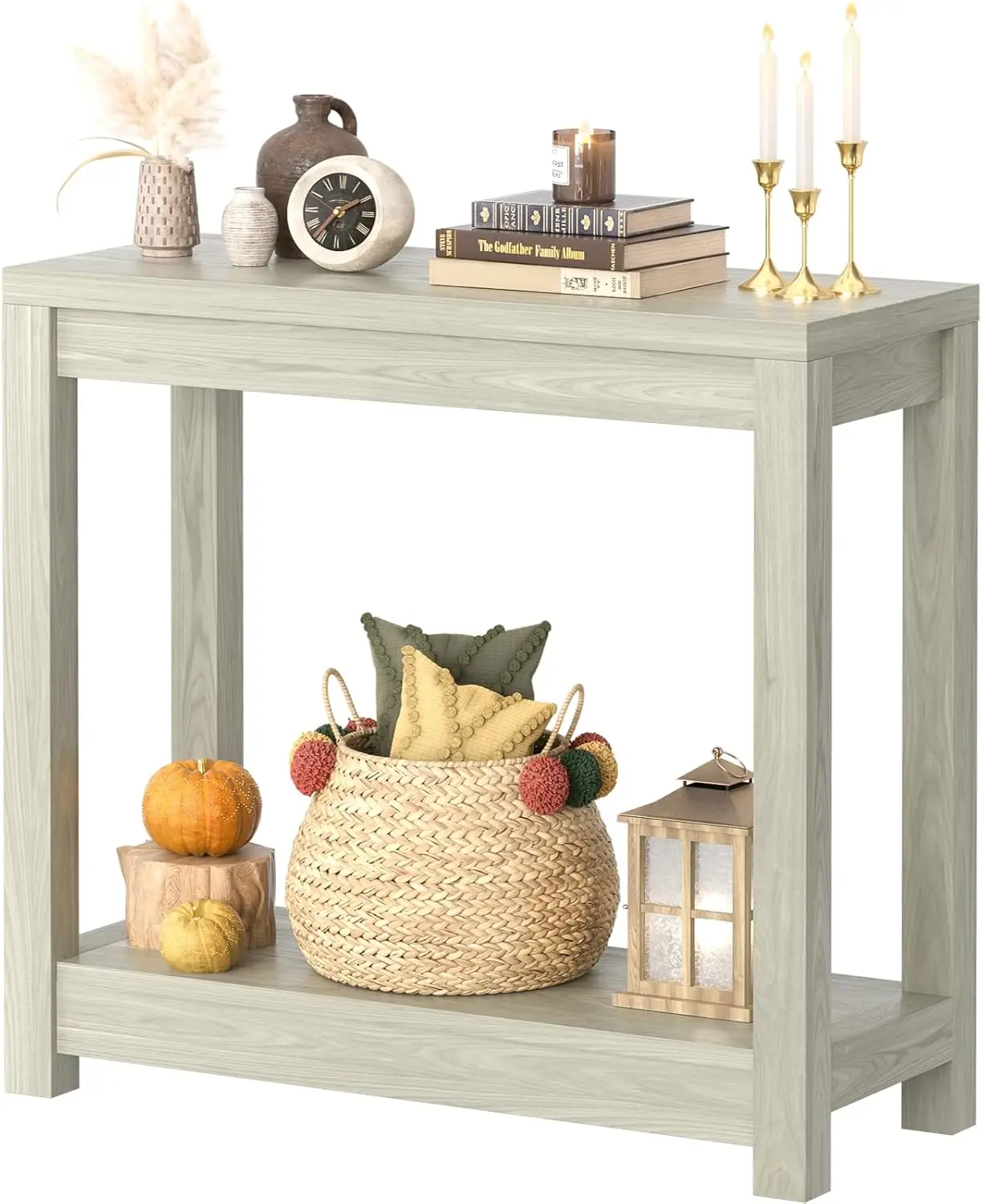 Farmhouse Narrow Console Table with Storage Shelves, Washed Oak Finish, Easy Assembly, 32" Entryway Sofa Table
Farmhouse Narrow Console Table with Storage Shelves, Washed Oak Finish, Easy Assembly, 32" Entryway Sofa Table