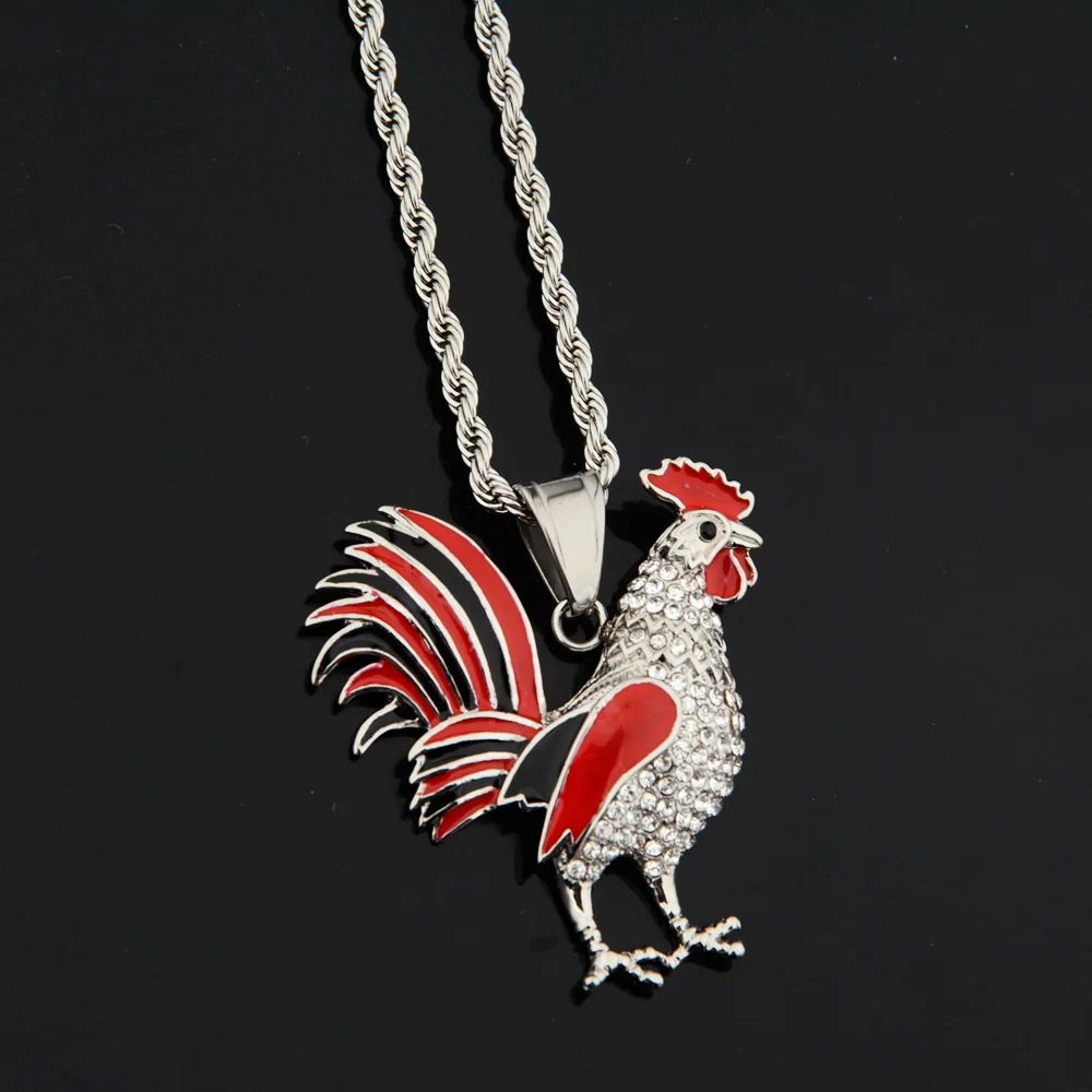 Hip Hop Rhinestones Paved Bling Iced Out Stainless Steel Cock Rooster Pendants Necklace for Men Rapper Jewelry Drop Shipping
Hip Hop Rhinestones Paved Bling Iced Out Stainless Steel Cock Rooster Pendants Necklace for Men Rapper Jewelry Drop Shipping