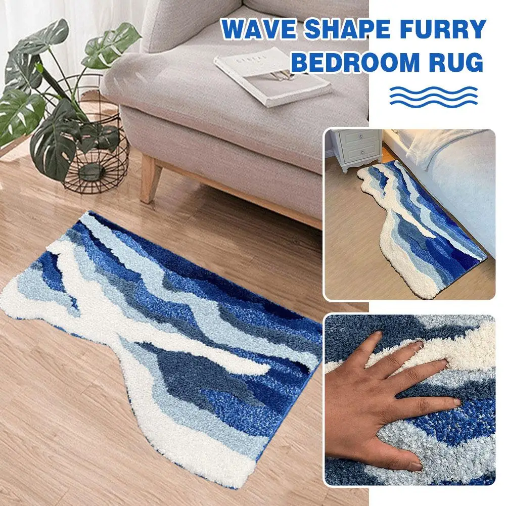 Blue Wave Shaped Plush Bedroom Carpet Flocking Special-shaped Living Sofa Foot Absorbent Thickened Mat Carpet Anti-slip Mat L7y6
Blue Wave Shaped Plush Bedroom Carpet Flocking Special-shaped Living Sofa Foot Absorbent Thickened Mat Carpet Anti-slip Mat L7y6