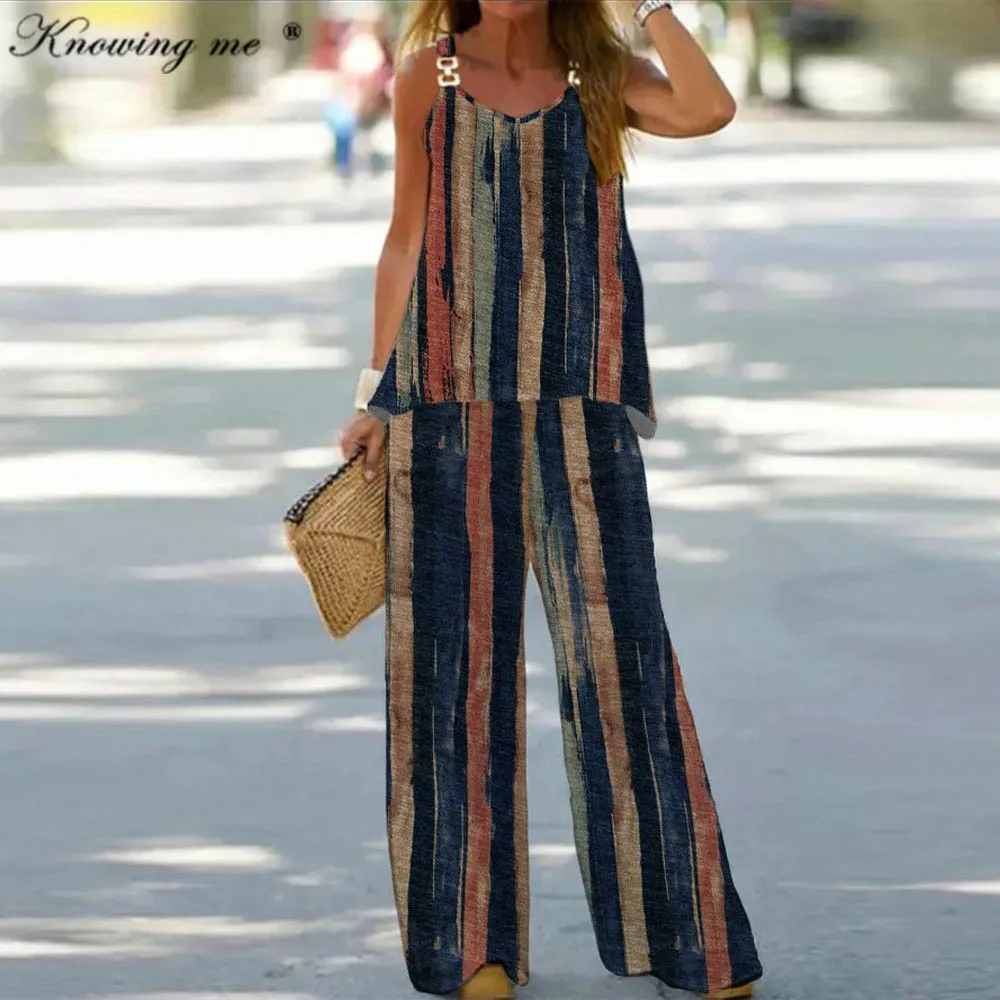 Women Summer stripe print 2 Piece set Elegant Vest Sleeveless O Neck Top Loose Wide Leg Pants Trousers Female Two Piece Sets
Women Summer stripe print 2 Piece set Elegant Vest Sleeveless O Neck Top Loose Wide Leg Pants Trousers Female Two Piece Sets