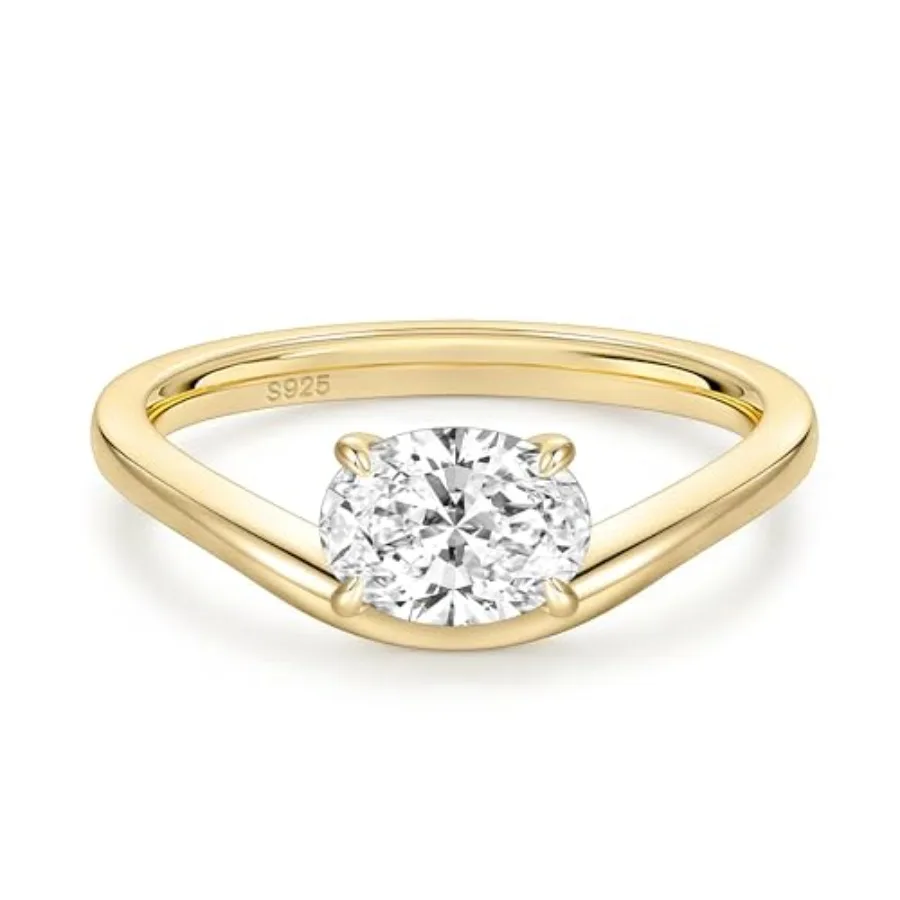1.5CT 925 Engagement Rings for Women Oval Cut CZ Bands Solitaire Cubic Zirconia Curved Wedding Promise Gold Rings for Her Size
1.5CT 925 Engagement Rings for Women Oval Cut CZ Bands Solitaire Cubic Zirconia Curved Wedding Promise Gold Rings for Her Size