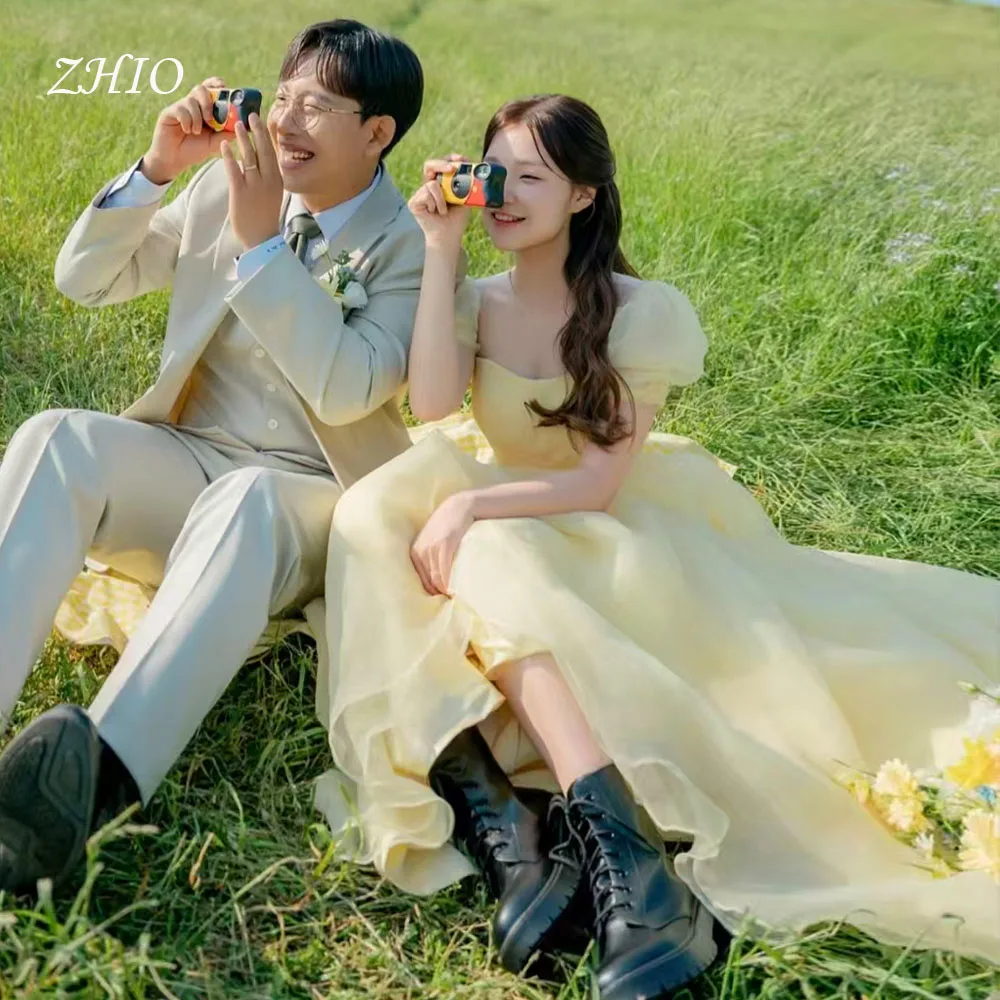 ZHIO Pastrol Lemon Organza Wedding Party Dress Short Puff Sleeves Korea Photo Shoot Bridal Reception Gown Customized웨딩드레스
ZHIO Pastrol Lemon Organza Wedding Party Dress Short Puff Sleeves Korea Photo Shoot Bridal Reception Gown Customized웨딩드레스