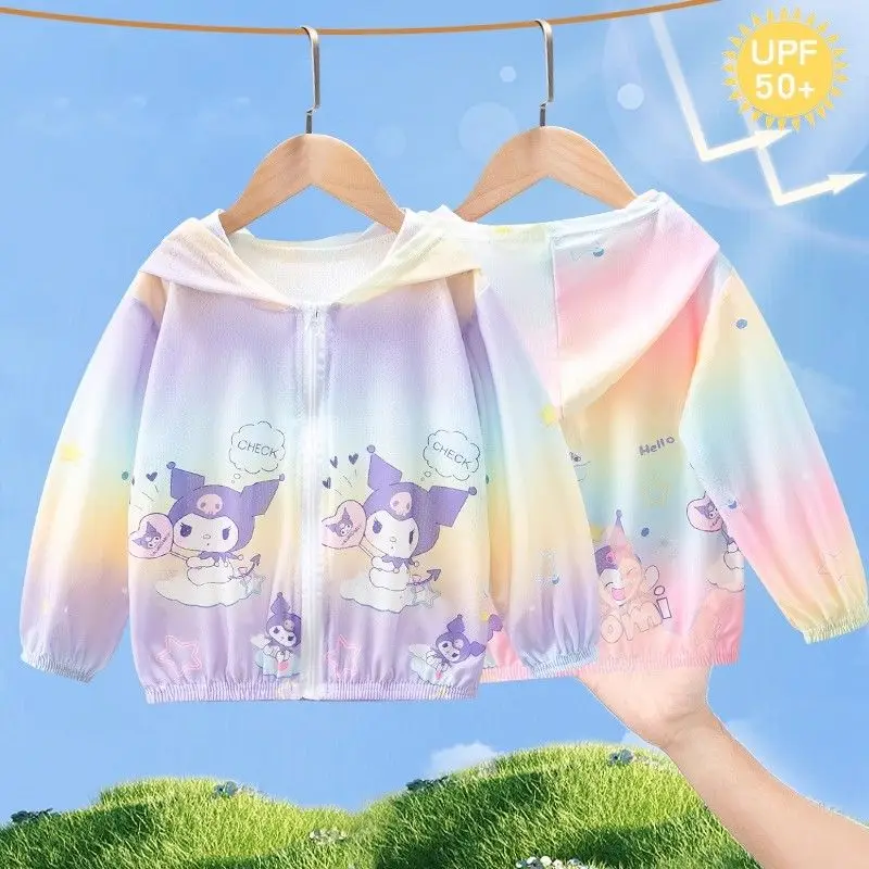 Sanrio Kuromi Hoody Sun Protection Clothing Summer Thin UV Proof Coat with Sun Hat Kids Breathable Long Sleeved Jacket Outwear
Sanrio Kuromi Hoody Sun Protection Clothing Summer Thin UV Proof Coat with Sun Hat Kids Breathable Long Sleeved Jacket Outwear