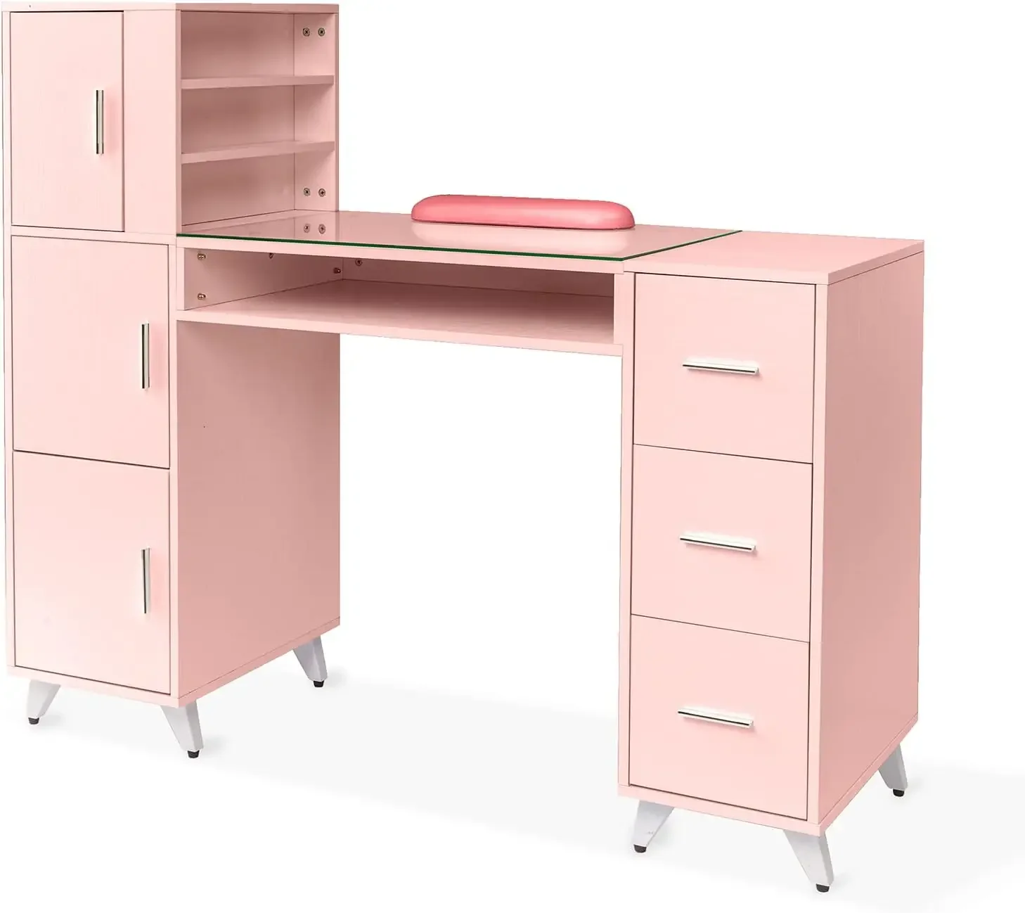 Manicure Table Nail Desk for Nail Tech w/Glass Top & Wrist Rest, Beauty Salon Nail Supplies Decor Workstation Acetone Resistant
Manicure Table Nail Desk for Nail Tech w/Glass Top & Wrist Rest, Beauty Salon Nail Supplies Decor Workstation Acetone Resistant