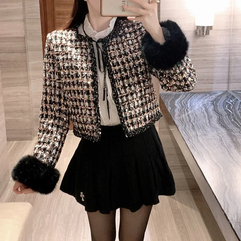 2024 autun winter Lady Short Coats For Women Casual Tweed Jackets Elegant Fashion Outerwears Chaquetas Casaco abrigos de mujer
2024 autun winter Lady Short Coats For Women Casual Tweed Jackets Elegant Fashion Outerwears Chaquetas Casaco abrigos de mujer