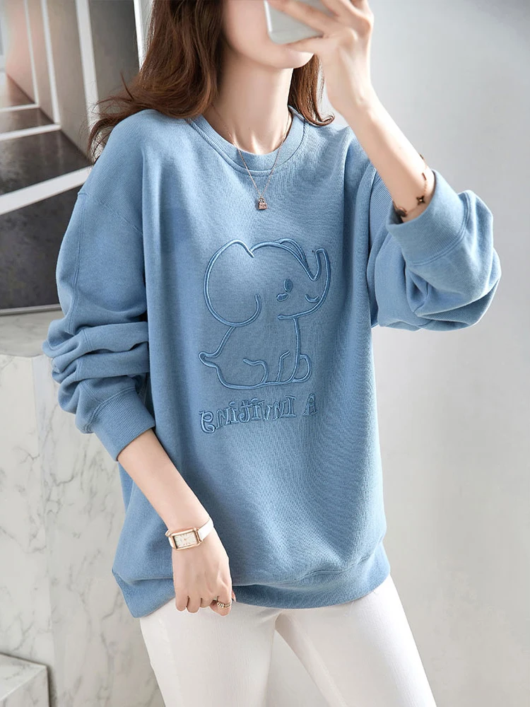Casual round Ne Sweatirt Letter Embroidery All-Match Spring Autumn New Sle Women's Loose Fit Polyester Cotton Blend
Casual round Ne Sweatirt Letter Embroidery All-Match Spring Autumn New Sle Women's Loose Fit Polyester Cotton Blend