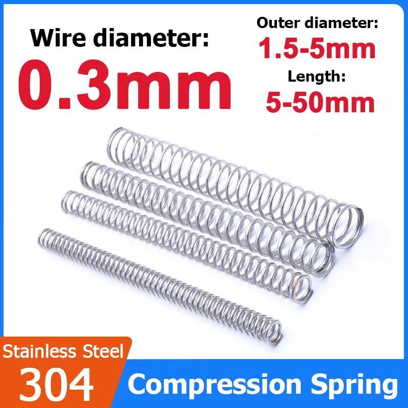 5-10pcs Wire Diameter 0.3mm 304 Stainless Steel Spring Steel Y-shaped Compression Spring Outer Dia 2/3/4/5/6/7mm Length 5-305mm
5-10pcs Wire Diameter 0.3mm 304 Stainless Steel Spring Steel Y-shaped Compression Spring Outer Dia 2/3/4/5/6/7mm Length 5-305mm