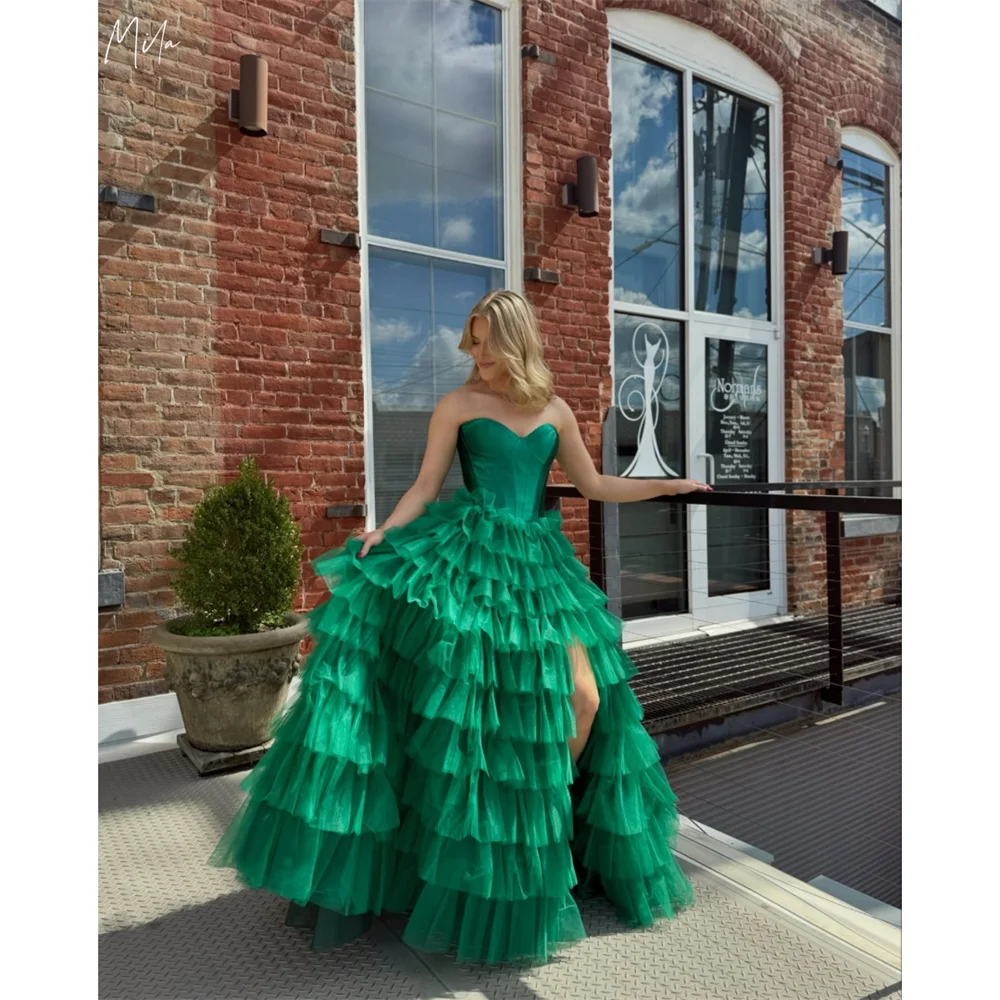 Mila Strapless Ball Gown Party Dresses Cascading Ruffle Chiffon Prom Dress Side High Split Customized Plus Size Wedding Dresses
Mila Strapless Ball Gown Party Dresses Cascading Ruffle Chiffon Prom Dress Side High Split Customized Plus Size Wedding Dresses