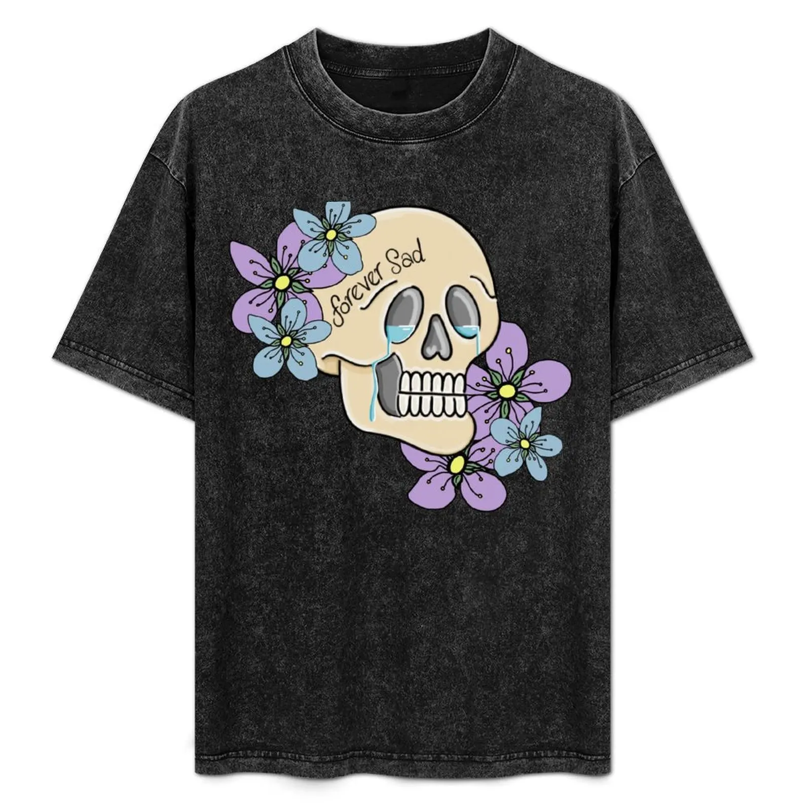 Traditional Skull, Crying Skull, Purple and Blue Flowers, Floral Skull T-Shirt Sports Casual Breathable Tee Shirt
Traditional Skull, Crying Skull, Purple and Blue Flowers, Floral Skull T-Shirt Sports Casual Breathable Tee Shirt