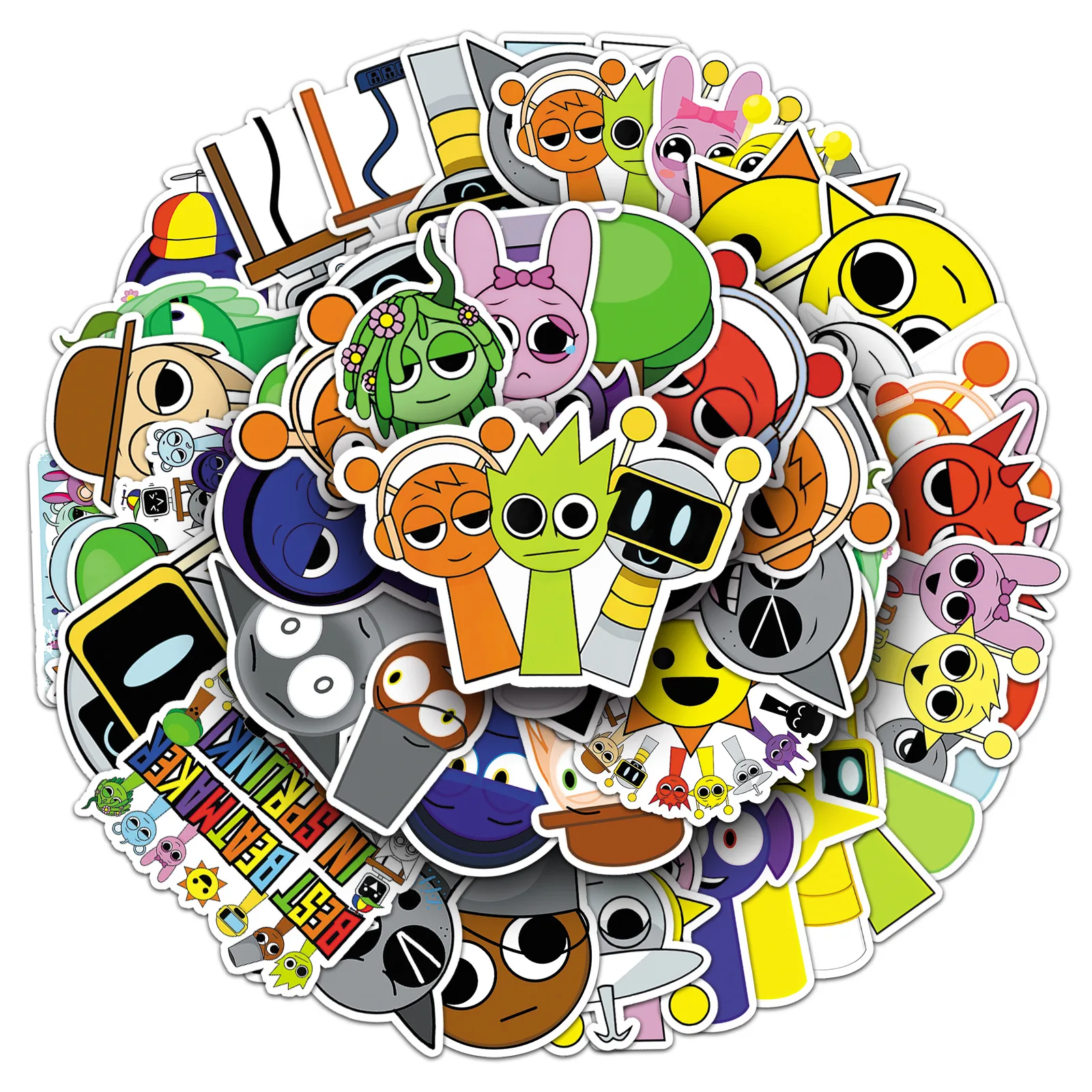 50pcs Sprunki Incredibox Stickers Not Repeated Cute Packaging Gift Box Sealing Suitcase Skateboard Laptop Luggage DIY Decal Tiki
50pcs Sprunki Incredibox Stickers Not Repeated Cute Packaging Gift Box Sealing Suitcase Skateboard Laptop Luggage DIY Decal Tiki