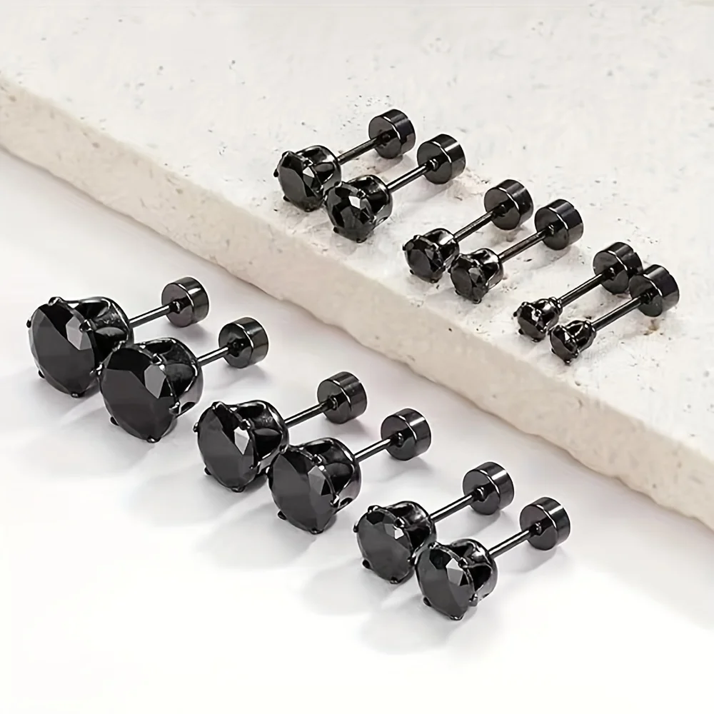 12/24pcs Stainless Steel Cubic Zirconia 6 Prong Flat Screw Back Tragus Cartilage Stud Earrings For Men Women Piercing Jewelry
12/24pcs Stainless Steel Cubic Zirconia 6 Prong Flat Screw Back Tragus Cartilage Stud Earrings For Men Women Piercing Jewelry