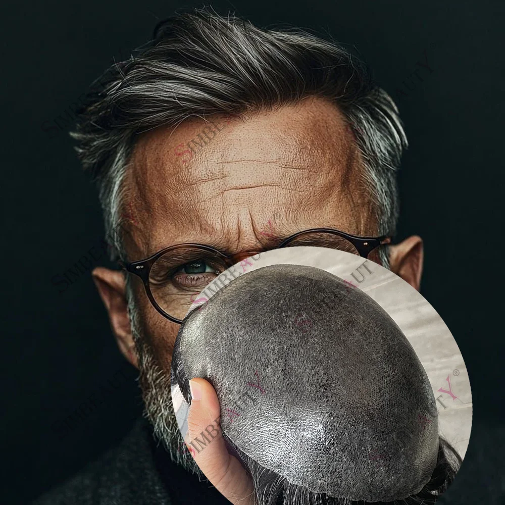 Natural Hairline Toupee Thin Skin Full PU Base Indian Human Hair System Men's Capillary Prosthesis Black Grey Hairpieces Units
Natural Hairline Toupee Thin Skin Full PU Base Indian Human Hair System Men's Capillary Prosthesis Black Grey Hairpieces Units