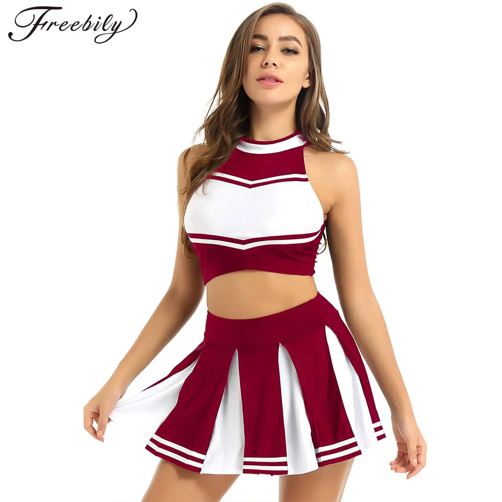 Women Adults Japanese Schoolgirl Cosplay Cheerleading Uniforms Cheerlead Performance Outfit Costume Crop Top Mini Pleated Skirt
Women Adults Japanese Schoolgirl Cosplay Cheerleading Uniforms Cheerlead Performance Outfit Costume Crop Top Mini Pleated Skirt