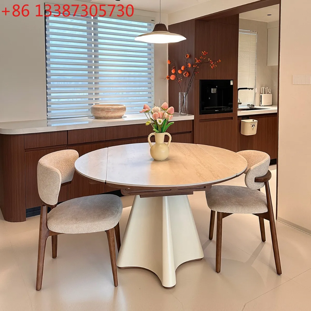 Medieval cream wind rock slab dining table variable round table household solid wood dining table
Medieval cream wind rock slab dining table variable round table household solid wood dining table
