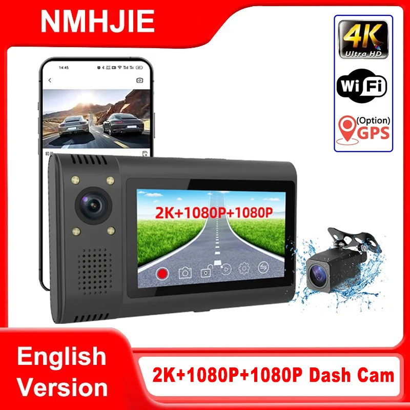 4K 3 Channel Dash Cam Video Recorder Three Lens Car Camera with Rear View DVR 24H Parking Monitor Black Box Car Accessories
4K 3 Channel Dash Cam Video Recorder Three Lens Car Camera with Rear View DVR 24H Parking Monitor Black Box Car Accessories
