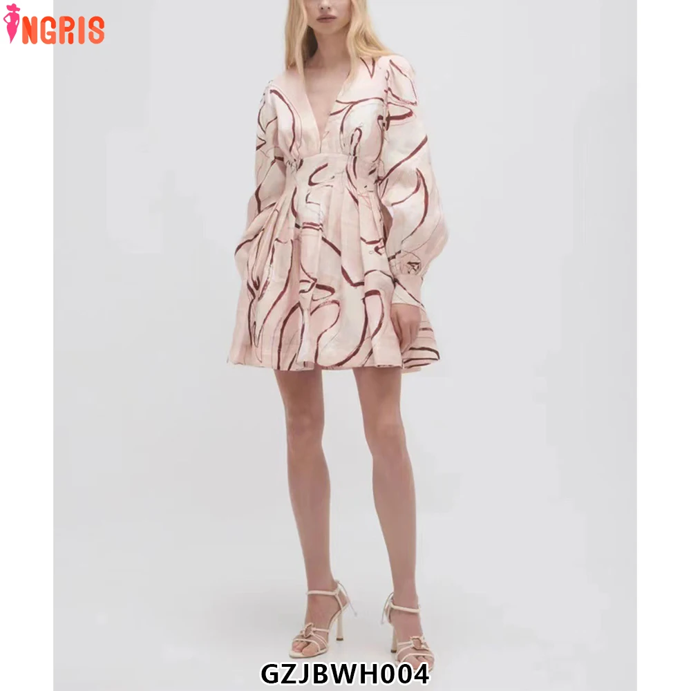 Factory Custom Popular Women 100% Linen Printed Skirt Long Sleeve One-piece Skirt Casual Style Dresses-GZJBWH004
Factory Custom Popular Women 100% Linen Printed Skirt Long Sleeve One-piece Skirt Casual Style Dresses-GZJBWH004