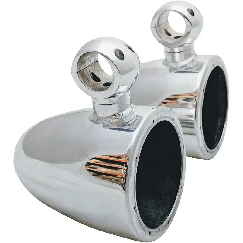 Krypt Towers 5.25 Motorcycle Crash Bar Speaker Pods, Stereo Systems, Dimensions: 6" Diameter x 5" Depth x 6.5" (Polished)
Krypt Towers 5.25 Motorcycle Crash Bar Speaker Pods, Stereo Systems, Dimensions: 6" Diameter x 5" Depth x 6.5" (Polished)