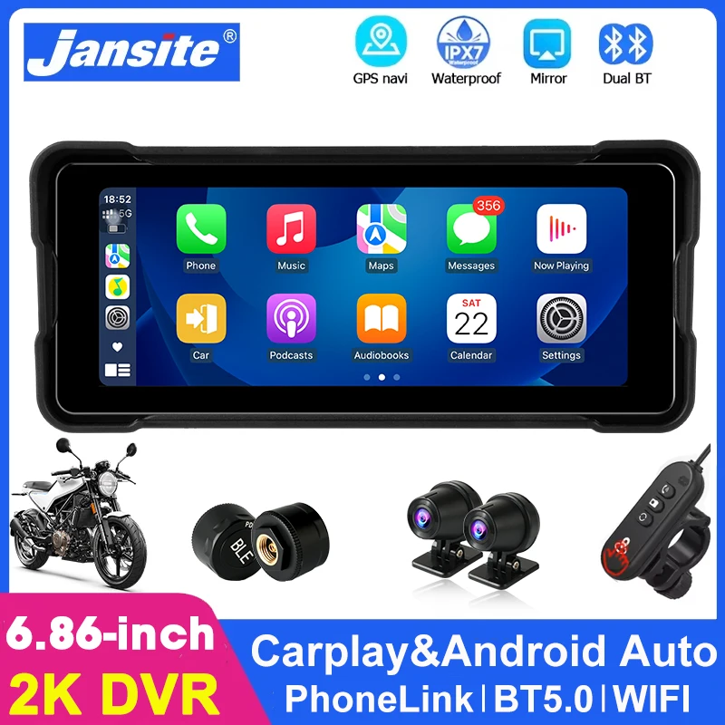6.86" Motorcycle GPS Navigation DVR 2K Dual Lens IPX7 Waterproof Portable Wireless Carplay/Android Auto Bluetooth Moto Monitor
6.86" Motorcycle GPS Navigation DVR 2K Dual Lens IPX7 Waterproof Portable Wireless Carplay/Android Auto Bluetooth Moto Monitor