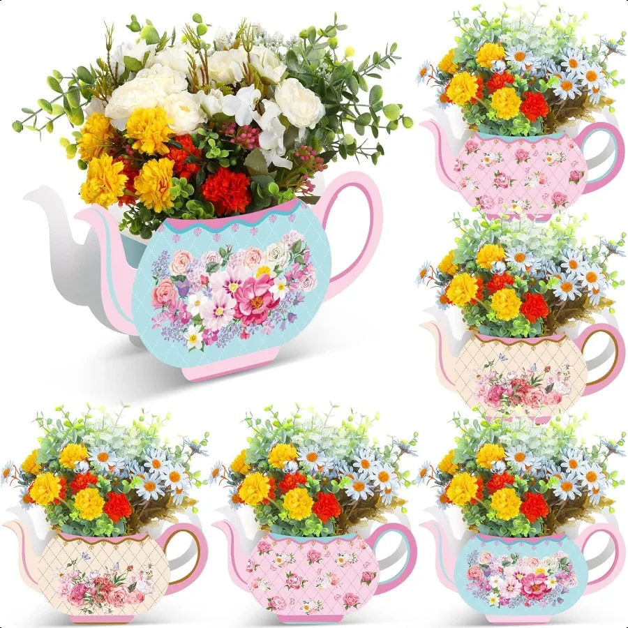Yinder 6 Pcs Tea Party Decorations Princess Party Flower Boxes Centerpiece Floral Teapot Centerpiece for Floral Tea Themed Birt
Yinder 6 Pcs Tea Party Decorations Princess Party Flower Boxes Centerpiece Floral Teapot Centerpiece for Floral Tea Themed Birt
