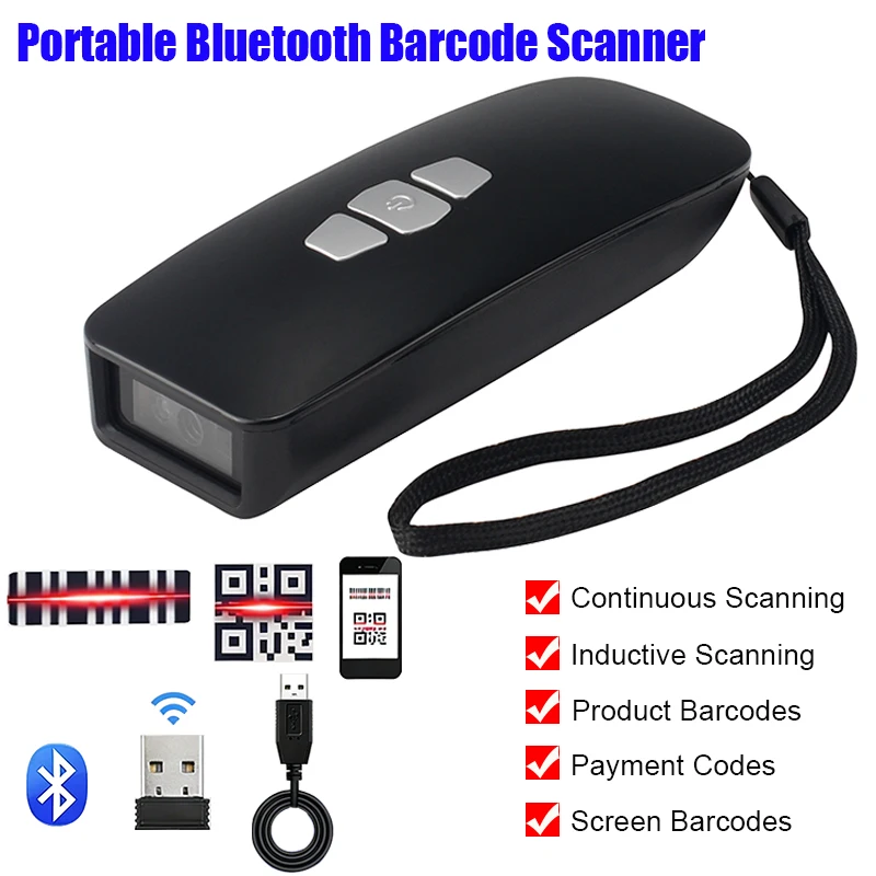 Миниатюрный портативный сканер штрих-кодов USB/Bluetooth/2.4G беспроводной 1D/2D считыватель QR-кодов, ручной сканер штрих-кодов с экраном
Миниатюрный портативный сканер штрих-кодов USB/Bluetooth/2.4G беспроводной 1D/2D считыватель QR-кодов, ручной сканер штрих-кодов с экраном