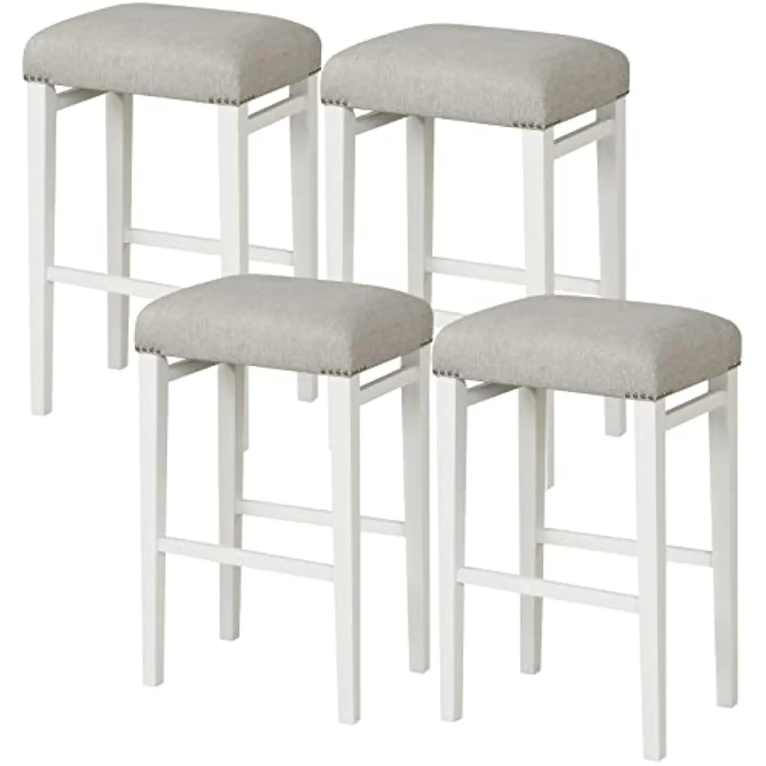 Bar Stools Set of 4, 29.5-Inch Counter Height Backless Stools with Padded Seat Cushions, Natural Rubber Wood Legs, Comfortable
Bar Stools Set of 4, 29.5-Inch Counter Height Backless Stools with Padded Seat Cushions, Natural Rubber Wood Legs, Comfortable